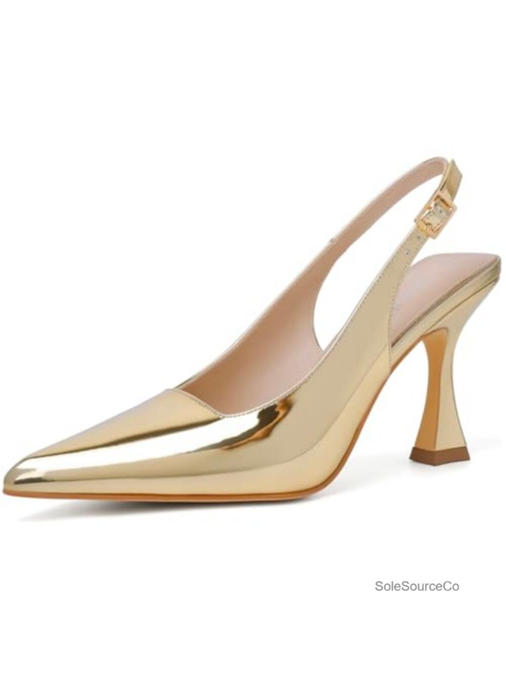 Slingback Kitten Heels Pointy Toe Dressy Pumps for Wedding Party Prom